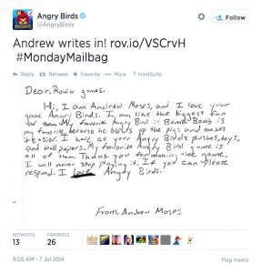 Rovio Angry Birds Twitter Engagement